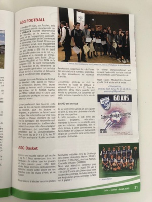 On parle de l'ASGF dans le magazine municipal ;)