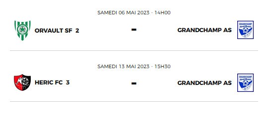 Calendriers Phase 3 de nos équipes jeunes Foot à 11