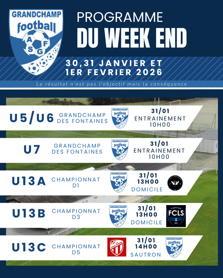 AGENDA DU WEEKEND 30,31 JANVIER ET 1ER FEVRIER 2026 AGENDA DU WEEKEND 30,31 JANVIER ET 1ER FEVRIER 2026