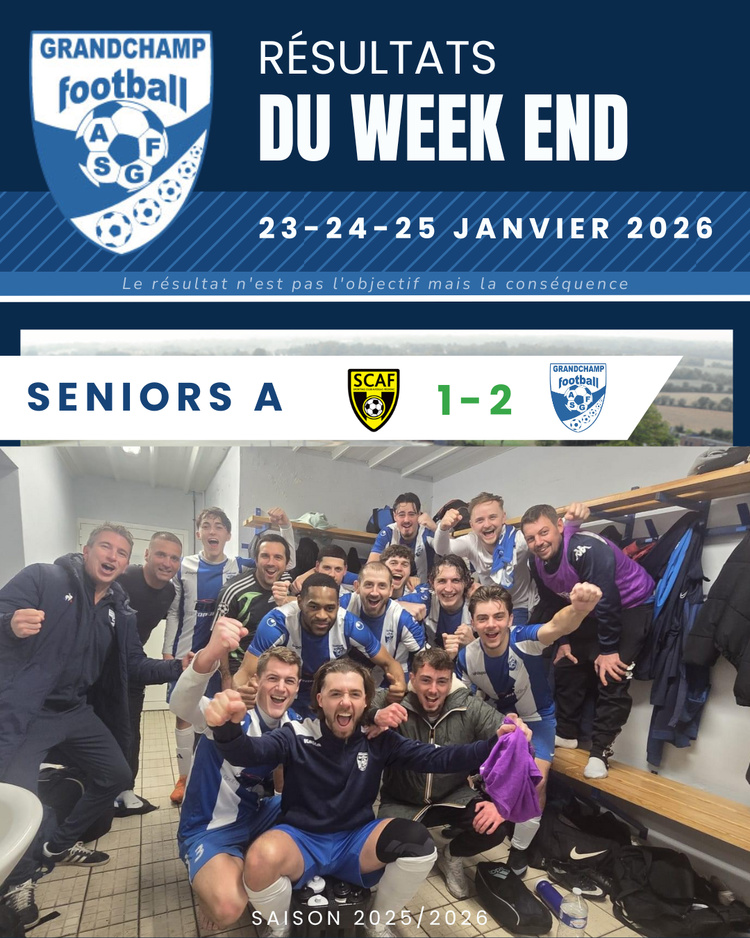RESULTATS DU WEEKEND - 23/24/25 JANVIER 2026 RESULTATS DU WEEKEND - 23/24/25 JANVIER 2026