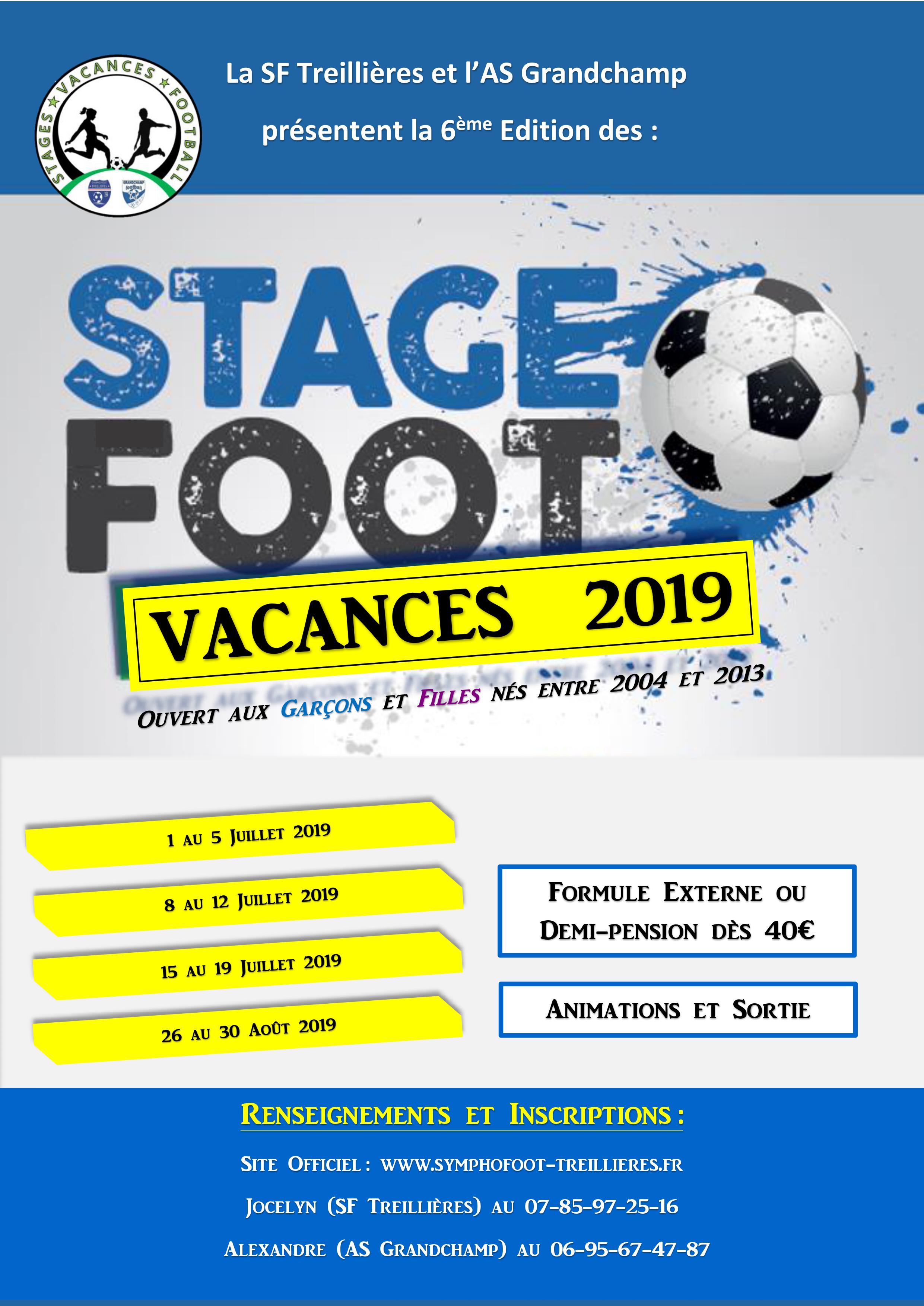 Stages "vacances" foot