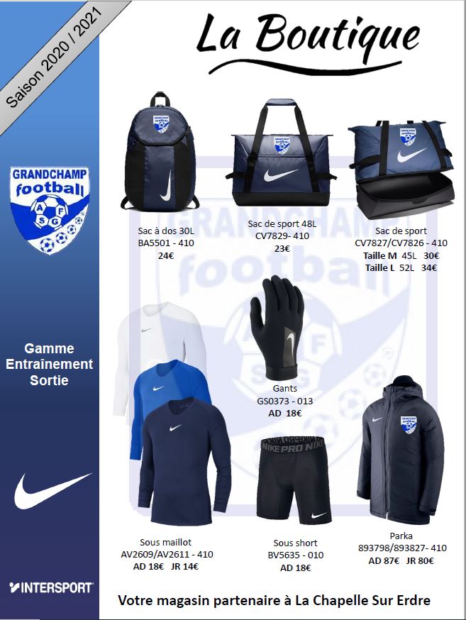 LA BOUTIQUE AS GRANDCHAMP FOOTBALL 2020/2021 : A VOS COMMANDES !