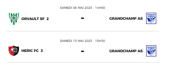 Calendriers Phase 3 de nos équipes jeunes Foot à 11
