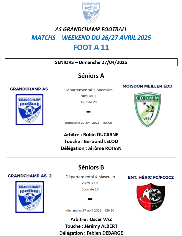 AGENDA DU WEEKEND