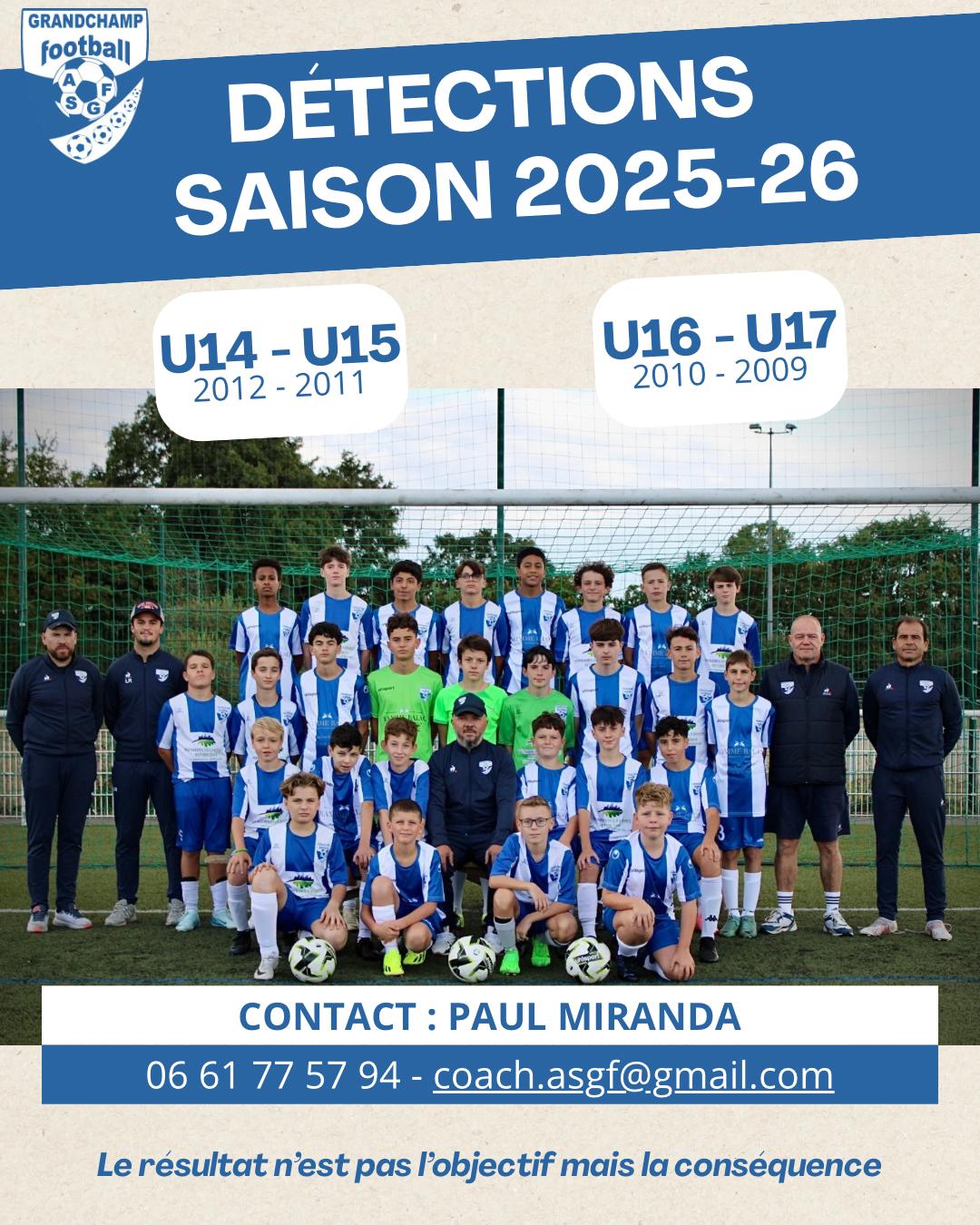 DETECTIONS U14 A U17